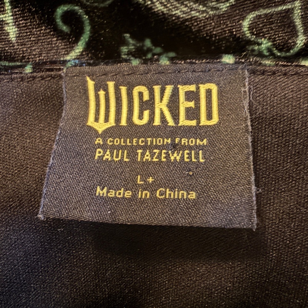 Wicked Paul Tazewell Dress Kids L+ Black Green Velvet Celestial Occult Babydoll - Picture 5 of 10